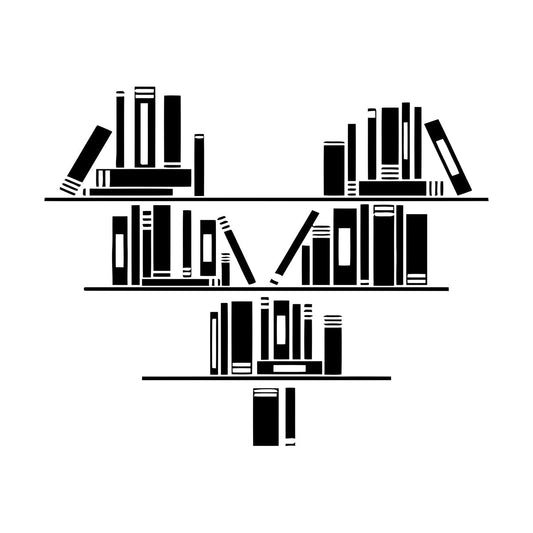 Wall Decals Paster Paper Bookshelf Heart Reading Bookstore Home Art Mural Painting