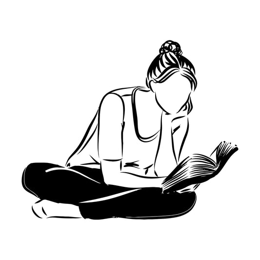 Engraving Decals Girl Book Reading Library And Home Personalized Customization