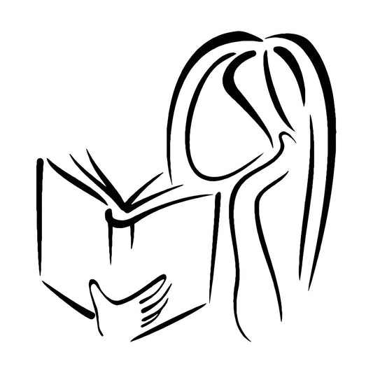 Mural And Wall Vinyl Decal Girl Reading A Book Bookstore Library Can Modify And Add Information