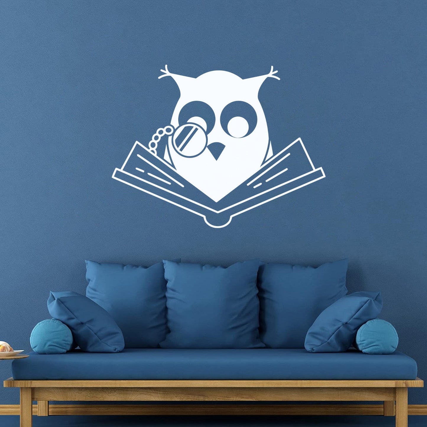 Vinyl Art Sticker Smart Owl Scholar Reading Book Kids Store Decoration