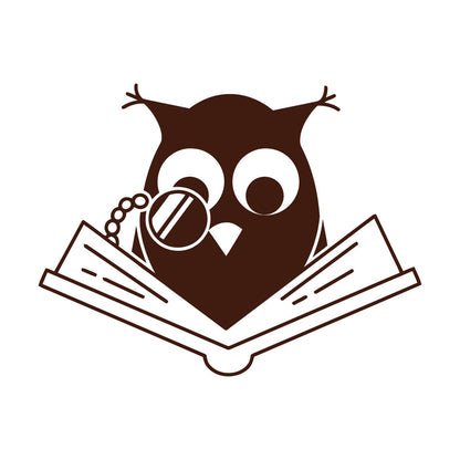 Vinyl Art Sticker Smart Owl Scholar Reading Book Kids Store Decoration