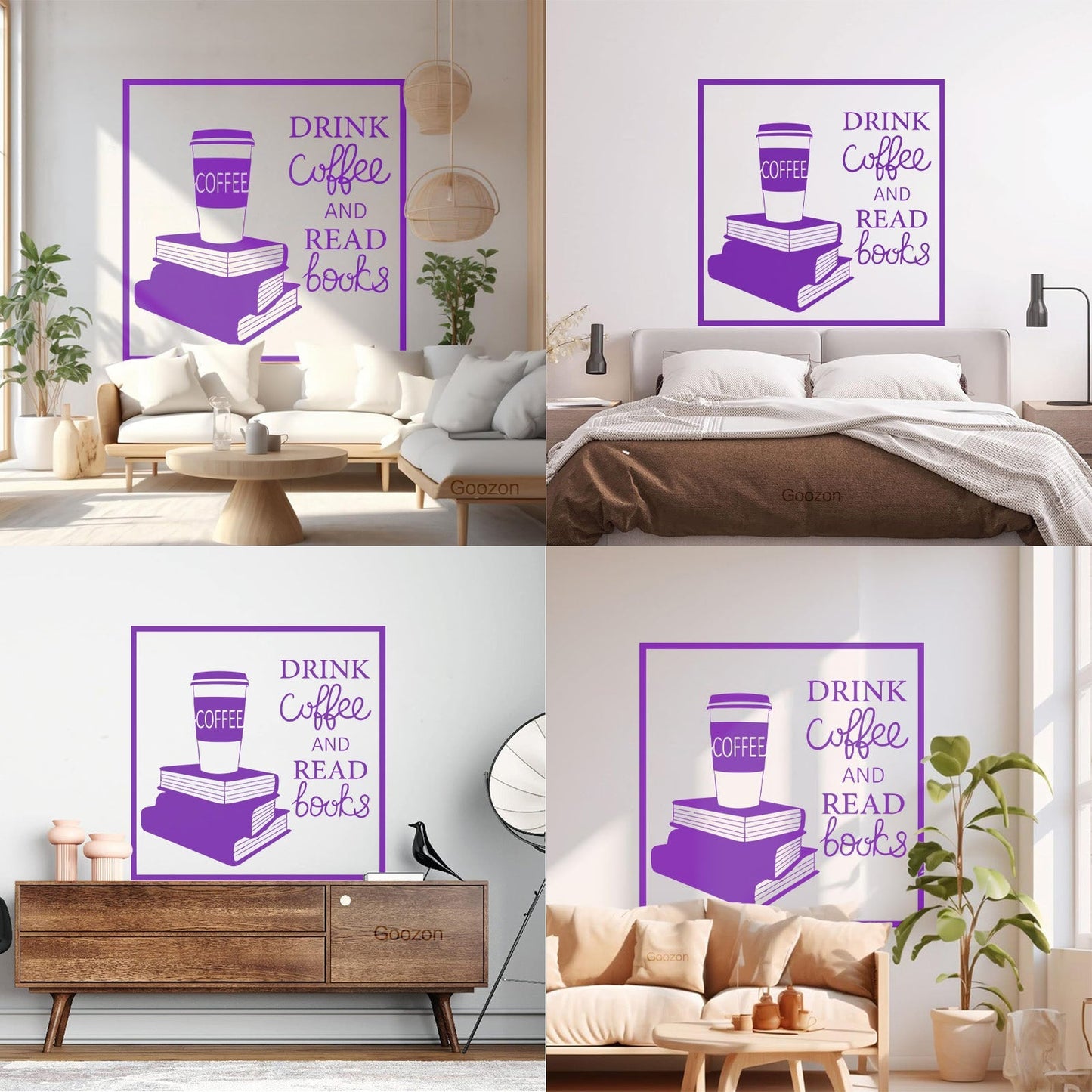 Wall Decals Pvc Words Cloud Drink Coffe And Read Books Cafe Self Adhesive