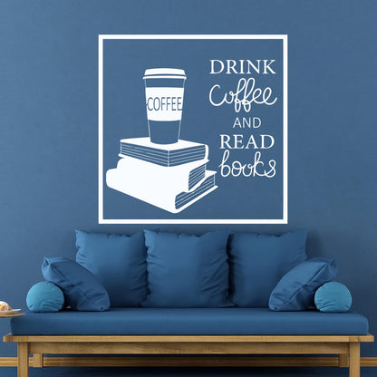 Wall Decals Pvc Words Cloud Drink Coffe And Read Books Cafe Self Adhesive