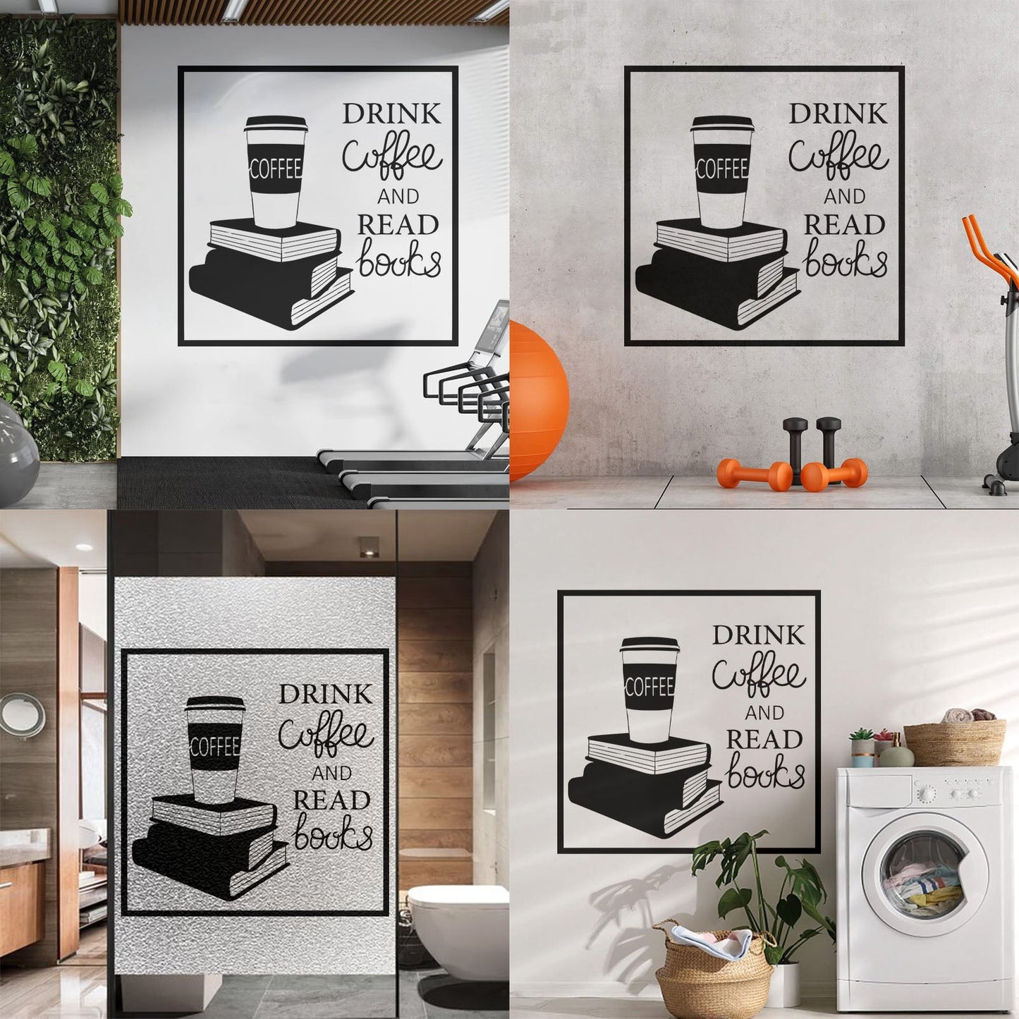 Wall Decals Pvc Words Cloud Drink Coffe And Read Books Cafe Self Adhesive