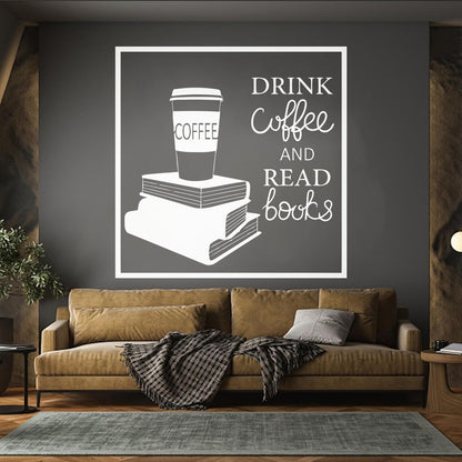 Wall Decals Pvc Words Cloud Drink Coffe And Read Books Cafe Self Adhesive
