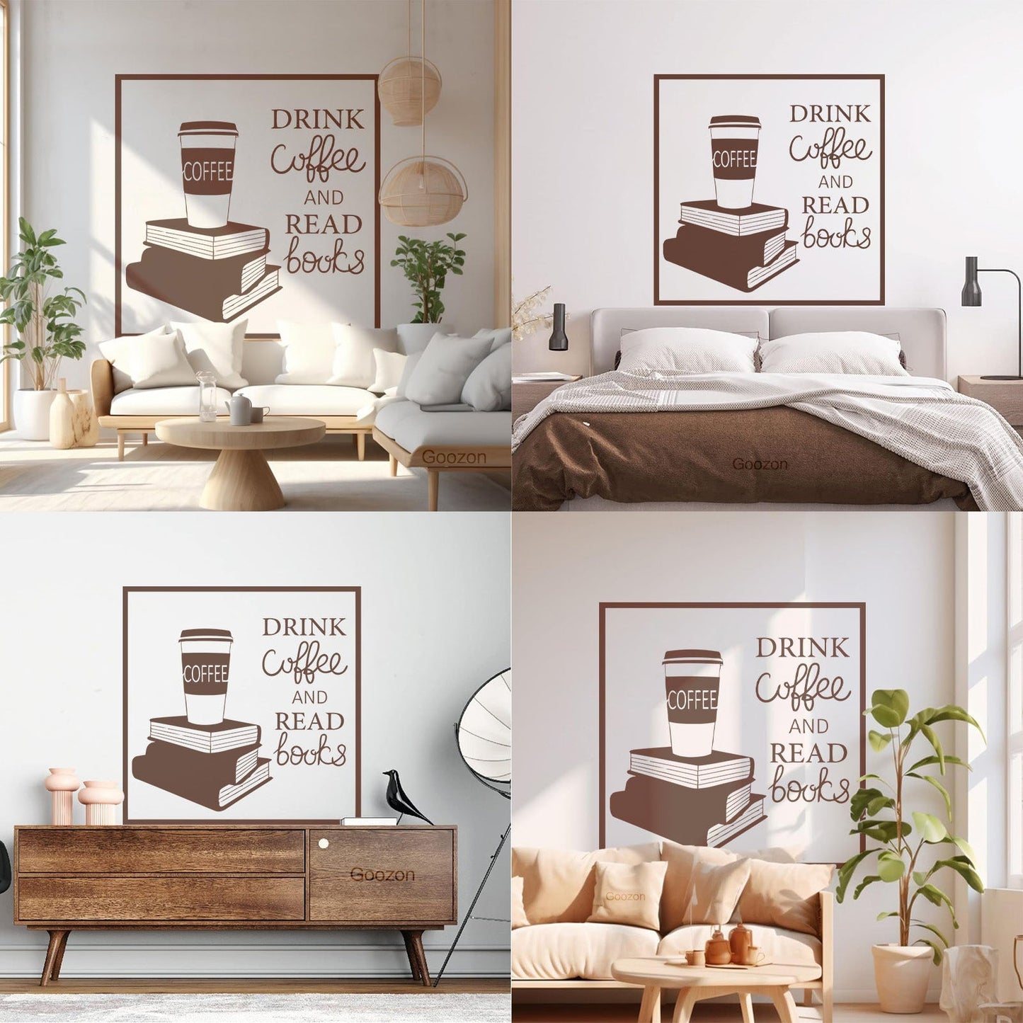 Wall Decals Pvc Words Cloud Drink Coffe And Read Books Cafe Self Adhesive
