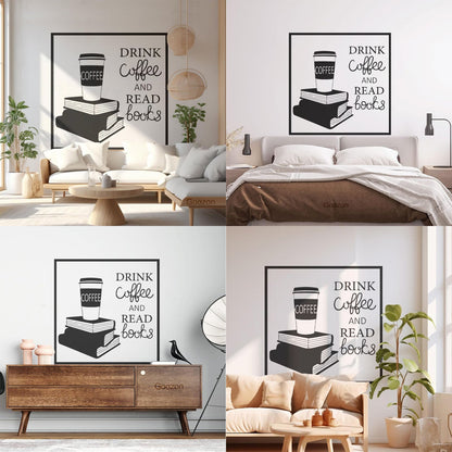 Wall Decals Pvc Words Cloud Drink Coffe And Read Books Cafe Self Adhesive