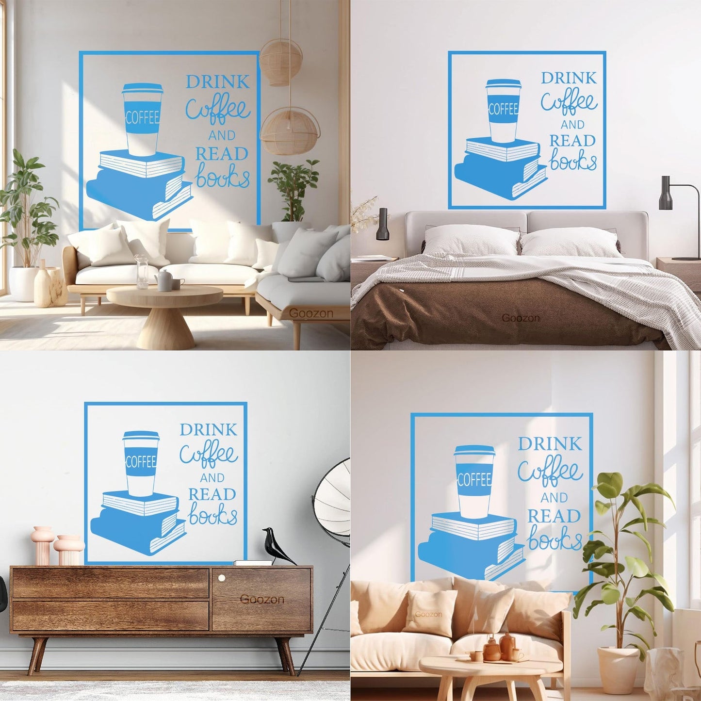 Wall Decals Pvc Words Cloud Drink Coffe And Read Books Cafe Self Adhesive