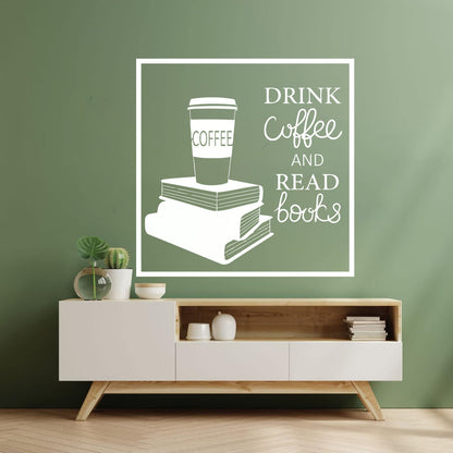 Wall Decals Pvc Words Cloud Drink Coffe And Read Books Cafe Self Adhesive