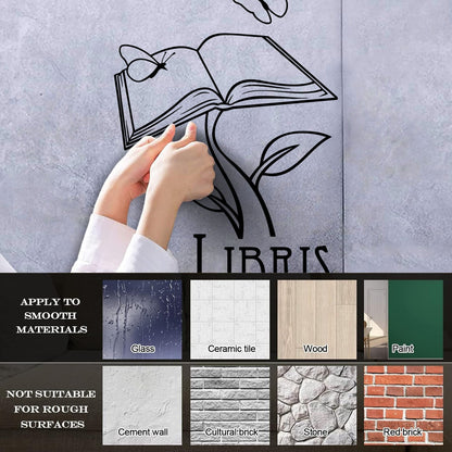 Lettering Stickers Book Library Bookworm Bookstore Study School Do Not Damage The Wall Surface