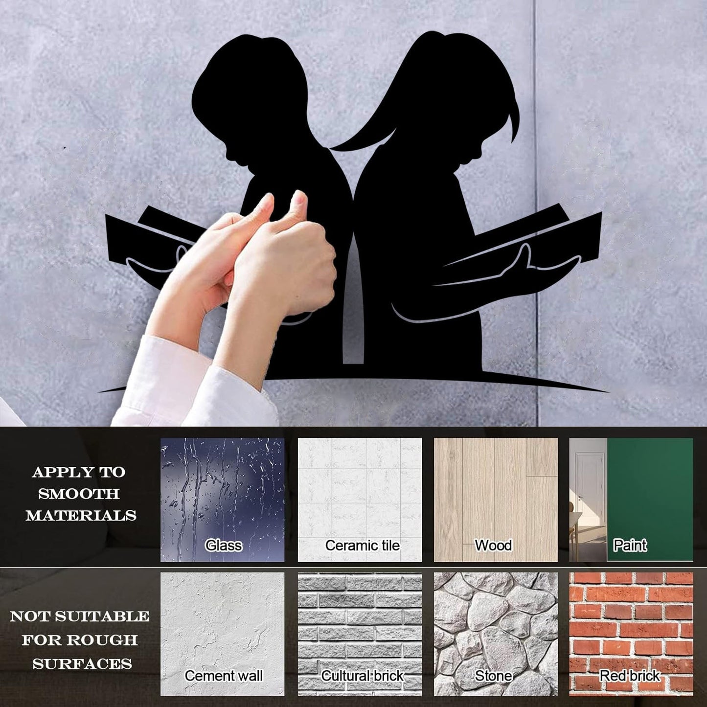 Kids With Books Book Shop Children Boy And Girl Knowledge Library Wall Decals Paster Paper Multi Color Selection