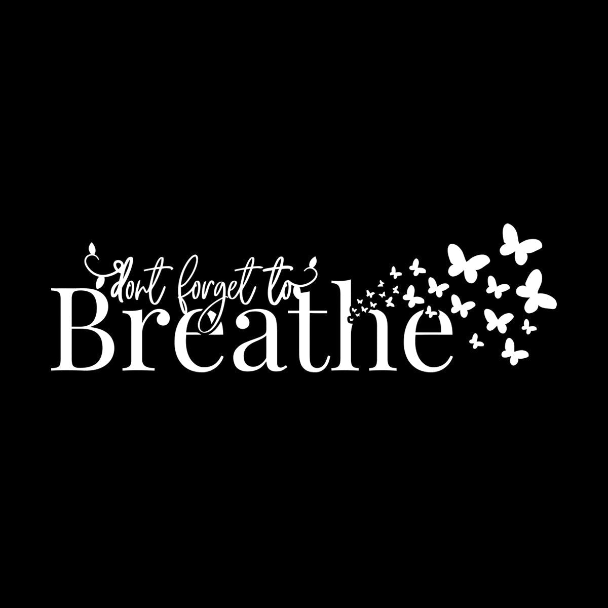 Wall Decals Just Breathe Inspiring Quote Butterflies Meditation Room Easy Installation