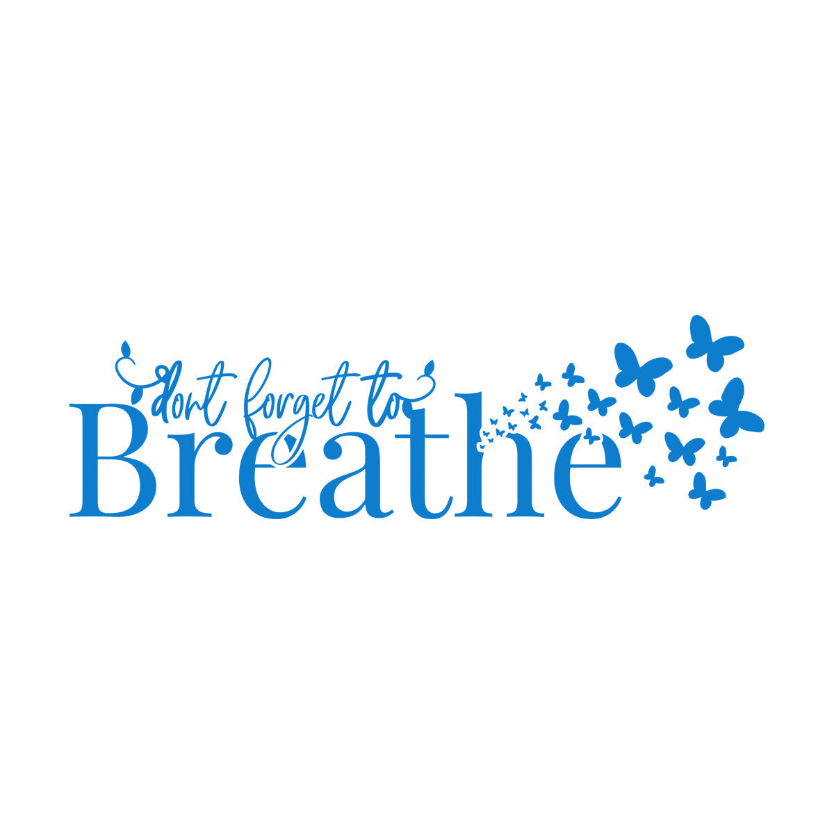 Wall Decals Just Breathe Inspiring Quote Butterflies Meditation Room Easy Installation