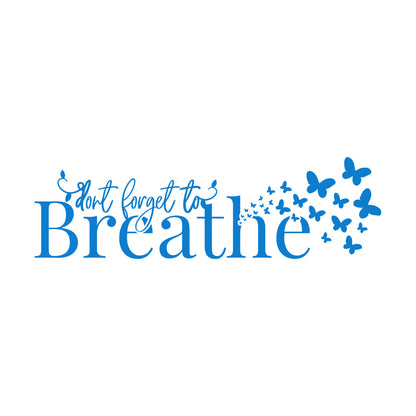 Wall Decals Just Breathe Inspiring Quote Butterflies Meditation Room Easy Installation
