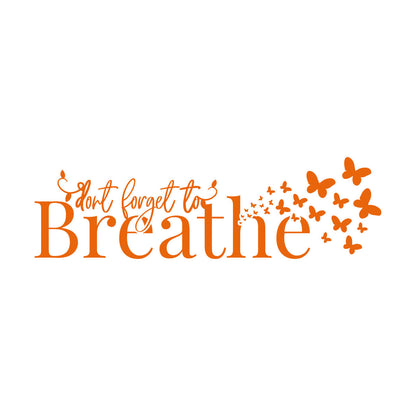 Wall Decals Just Breathe Inspiring Quote Butterflies Meditation Room Easy Installation