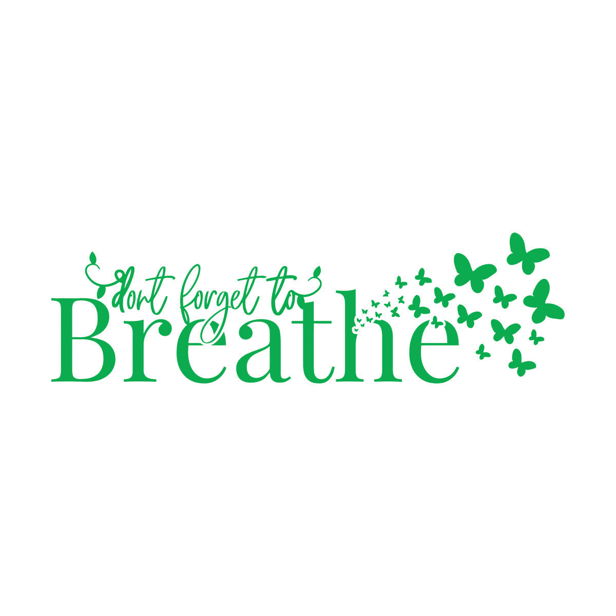 Wall Decals Just Breathe Inspiring Quote Butterflies Meditation Room Easy Installation