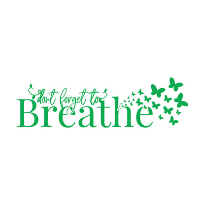 Wall Decals Just Breathe Inspiring Quote Butterflies Meditation Room Easy Installation