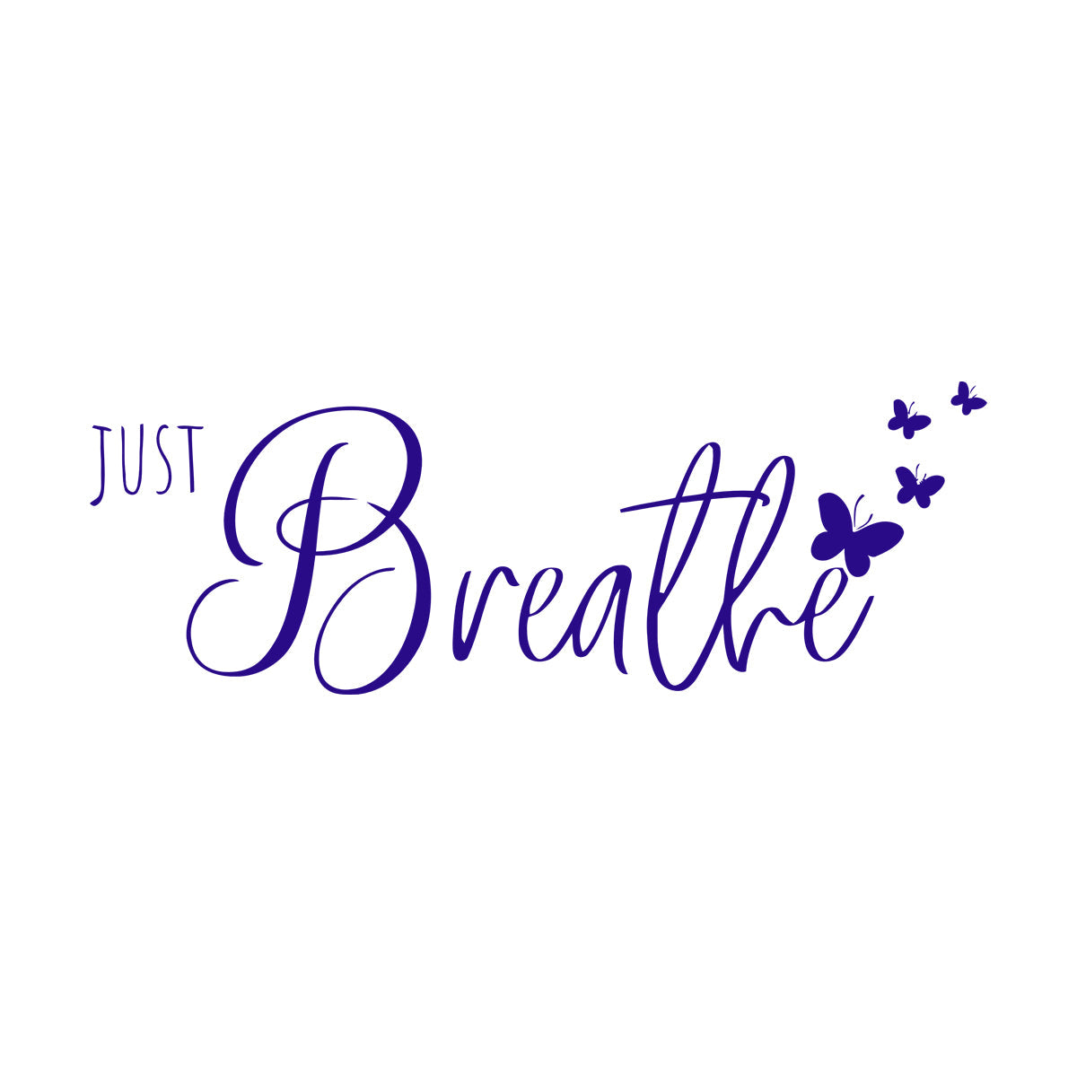 Wall Stickers Paster Paper Phrase Just Breathe Relax Meditation Room It Won'T Fall Off
