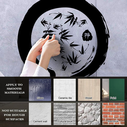 Lettering Stickers Enzo Circle Bamboo Yoga Mediation Viyl Tattoo Culture