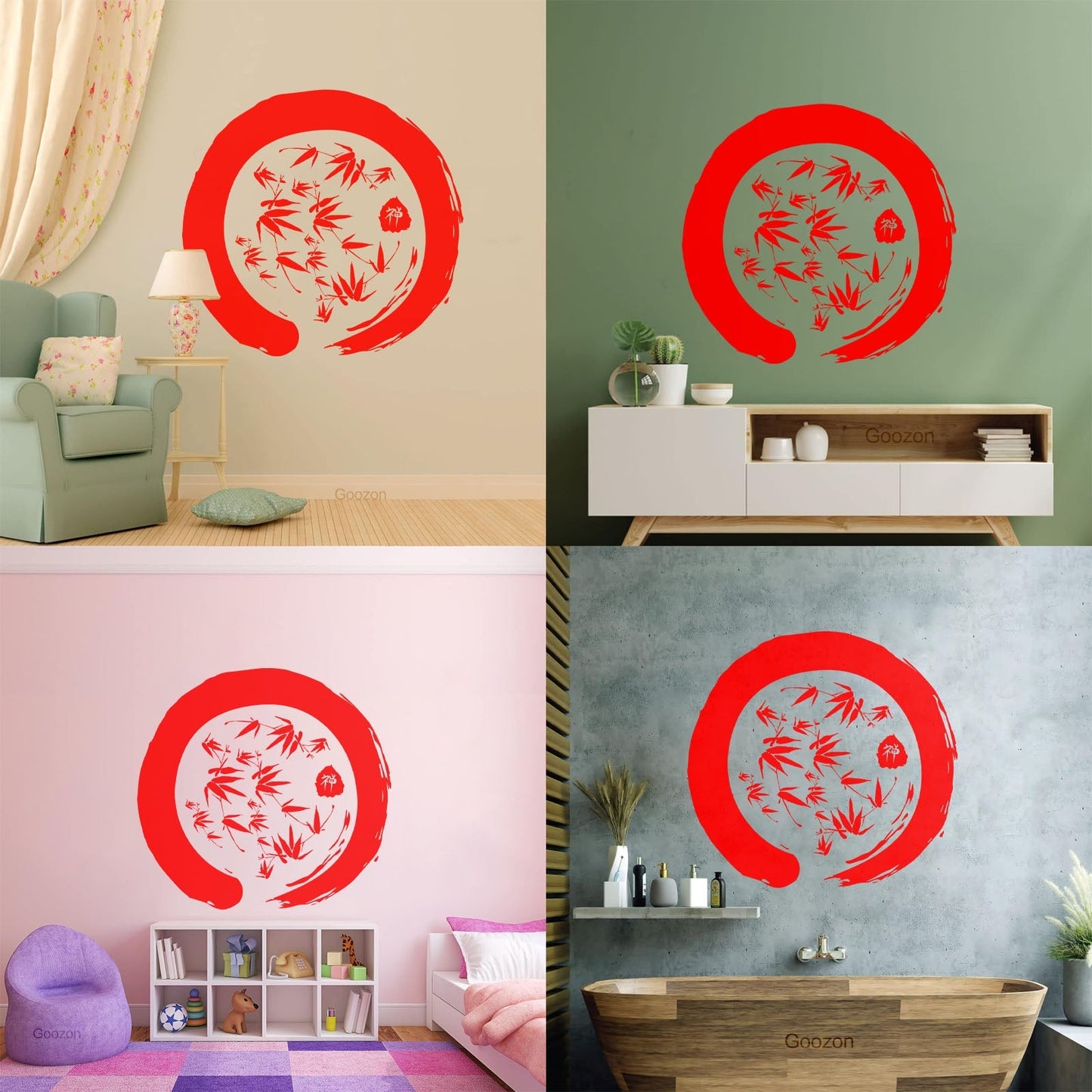 Lettering Stickers Enzo Circle Bamboo Yoga Mediation Viyl Tattoo Culture