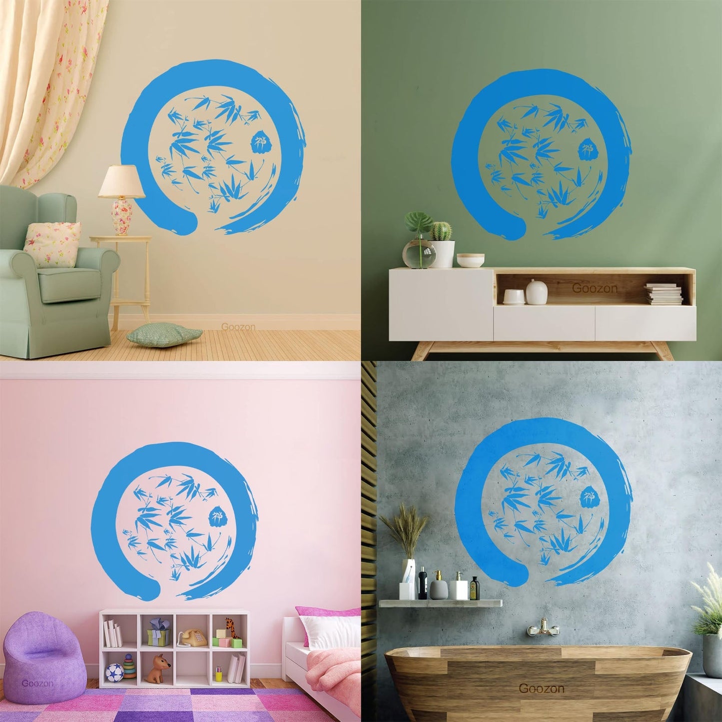 Lettering Stickers Enzo Circle Bamboo Yoga Mediation Viyl Tattoo Culture