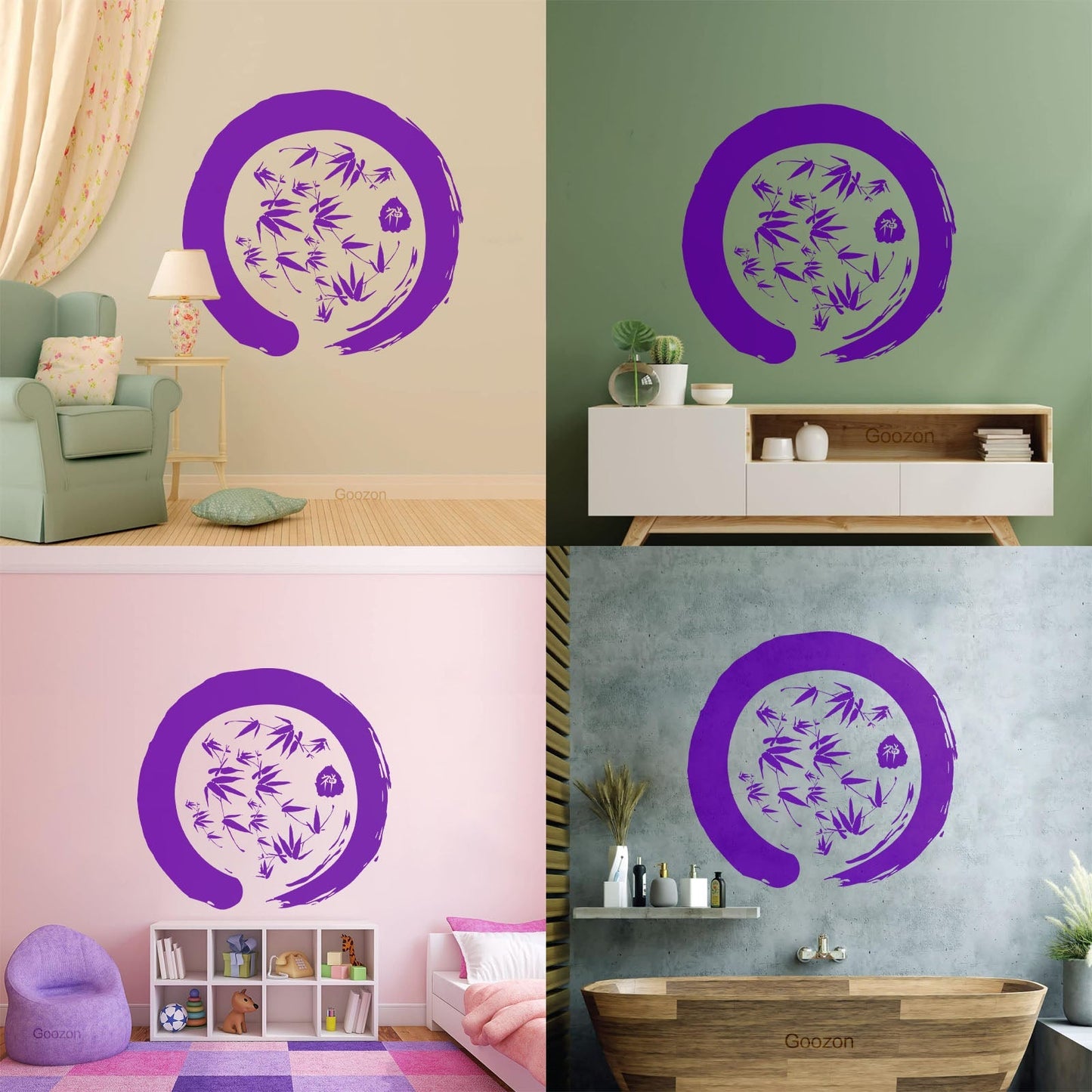 Lettering Stickers Enzo Circle Bamboo Yoga Mediation Viyl Tattoo Culture