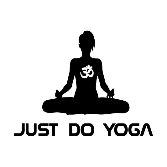 Wall Decals Paster Paper Just Do Yoga Yoga Studio Lettering Girl Silhouette Removable Without Leaving Glue