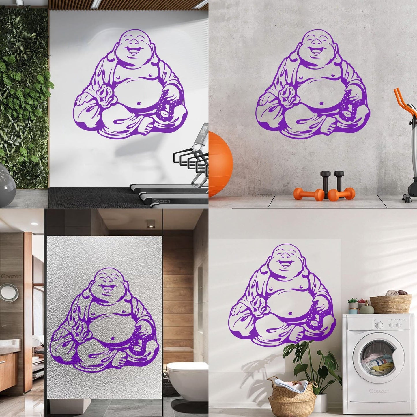 Wall Vinyl Sticker Decor Smiling Chinese God Good Luck Symbol Funny Multiple Size Options