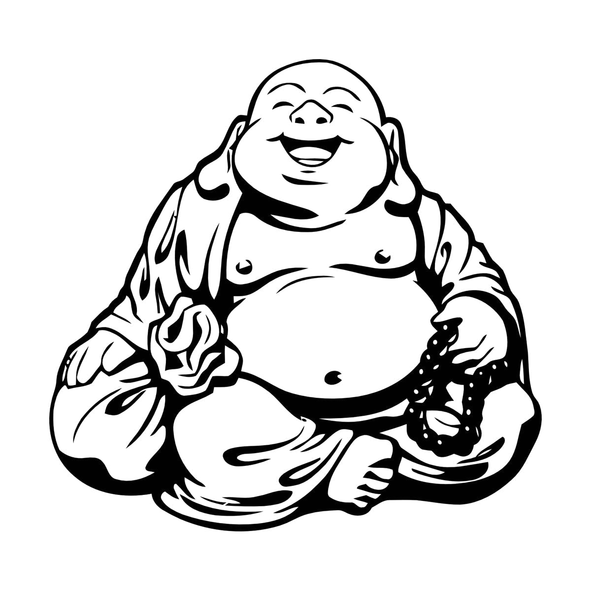 Wall Vinyl Sticker Decor Smiling Chinese God Good Luck Symbol Funny Multiple Size Options