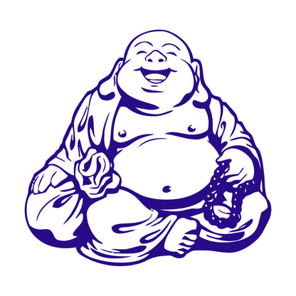 Wall Vinyl Sticker Decor Smiling Chinese God Good Luck Symbol Funny Multiple Size Options