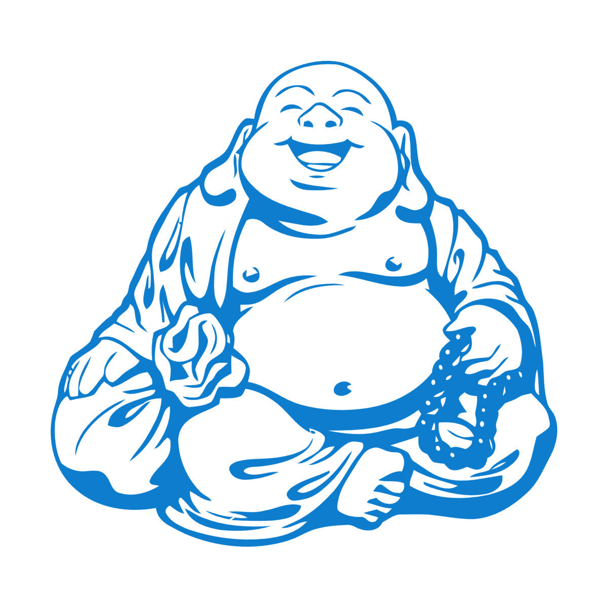 Wall Vinyl Sticker Decor Smiling Chinese God Good Luck Symbol Funny Multiple Size Options