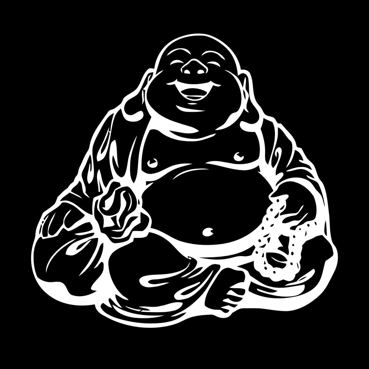 Wall Vinyl Sticker Decor Smiling Chinese God Good Luck Symbol Funny Multiple Size Options