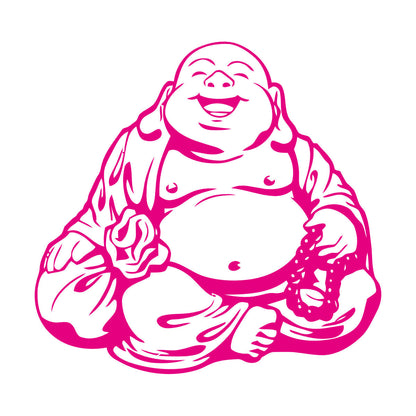 Wall Vinyl Sticker Decor Smiling Chinese God Good Luck Symbol Funny Multiple Size Options