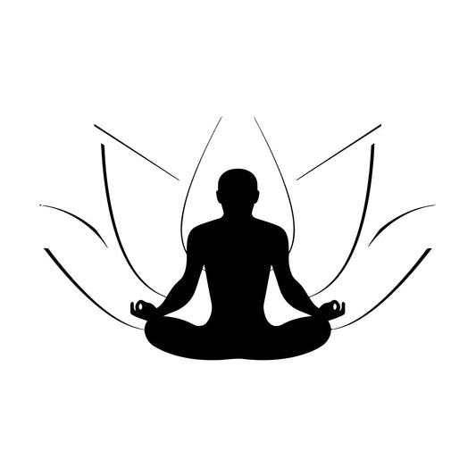 Symbol Yoga Meditation Man & Lotus Fine Carving Stickers Waterproof
