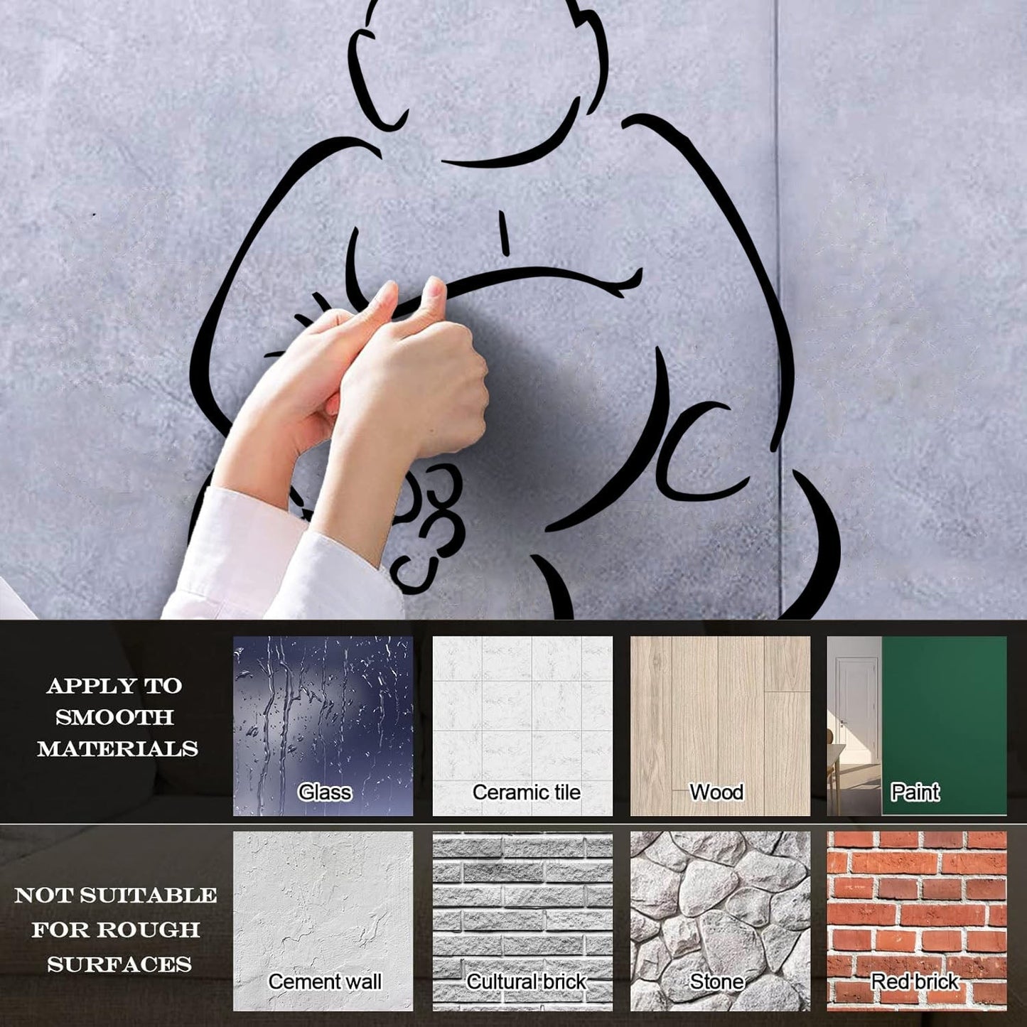 Hotei Figure Talisman Luck Feng Shui Wall Decals Pvc Car Body Decoration