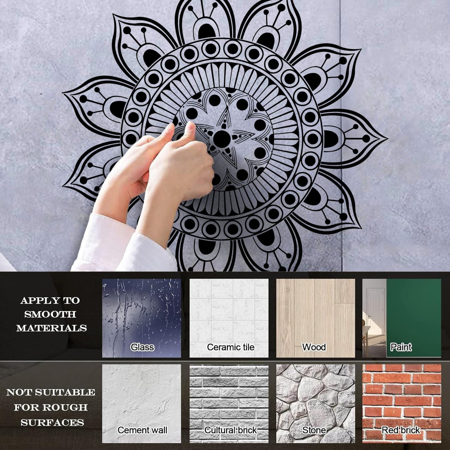 Mural And Wall Vinyl Decal Ornament Circle Mandala Meditation Relaxation Yoga Studio Do Not Damage The Wall Surface