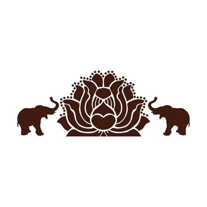 Fine Carving Stickers Elephants Lotus Animal Yoga Budda Meditation Easy Installation