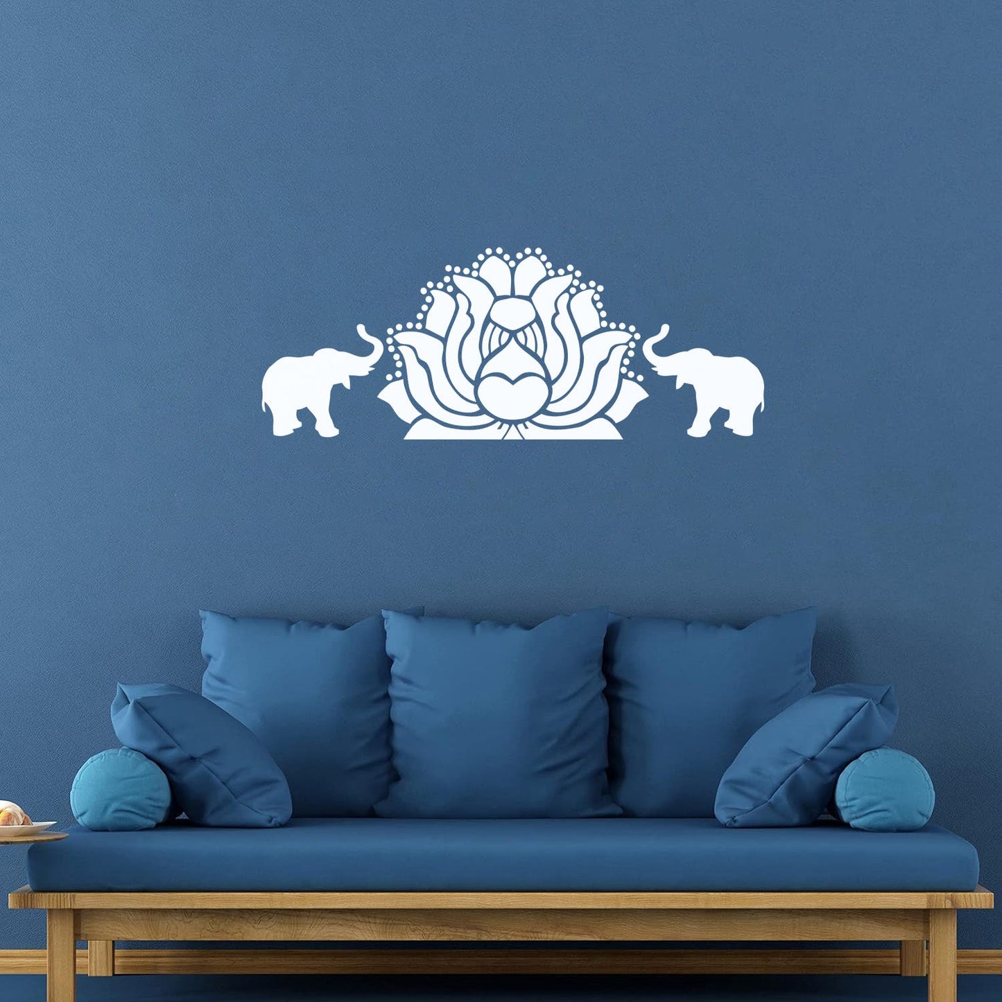 Fine Carving Stickers Elephants Lotus Animal Yoga Budda Meditation Easy Installation