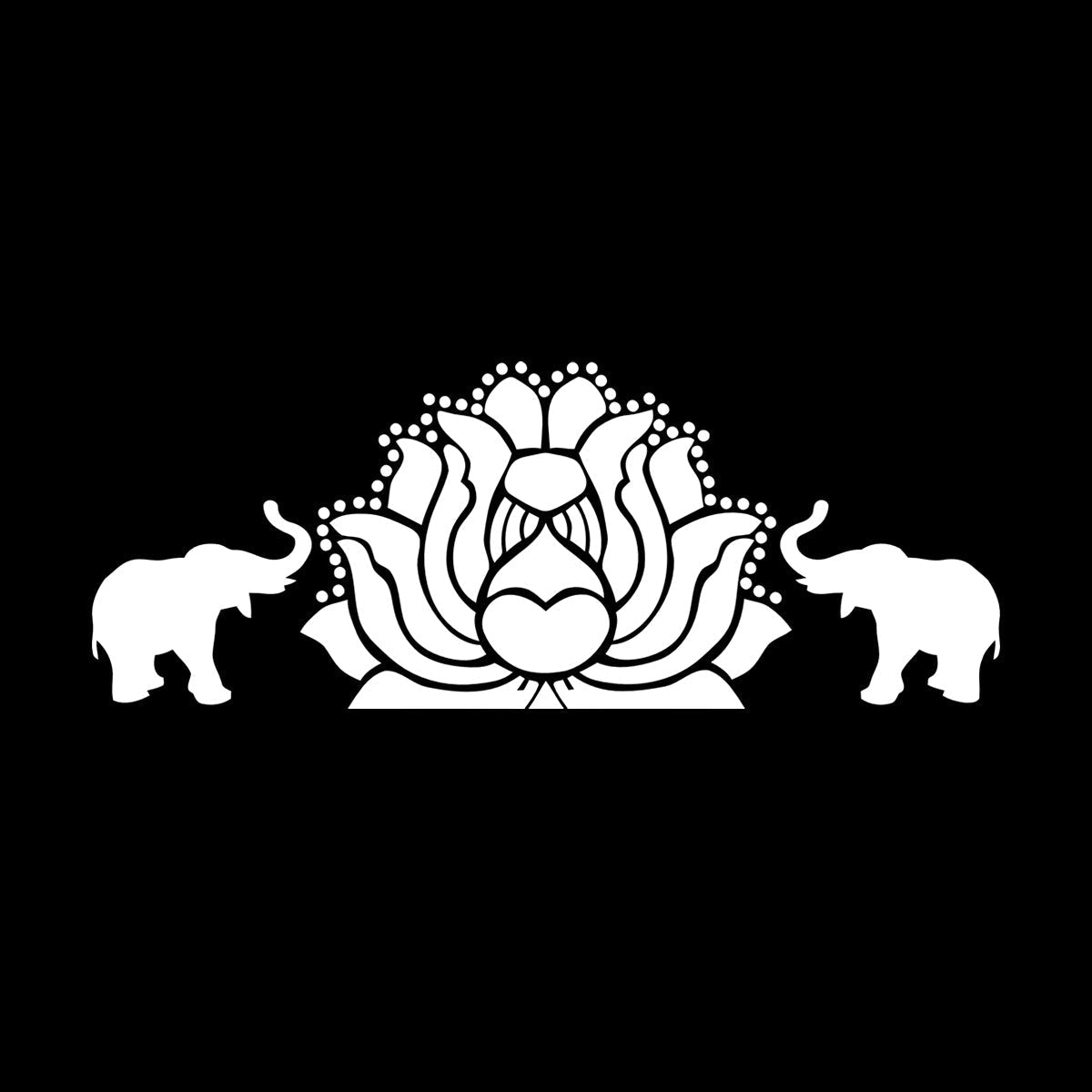 Fine Carving Stickers Elephants Lotus Animal Yoga Budda Meditation Easy Installation