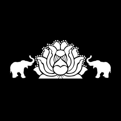 Fine Carving Stickers Elephants Lotus Animal Yoga Budda Meditation Easy Installation