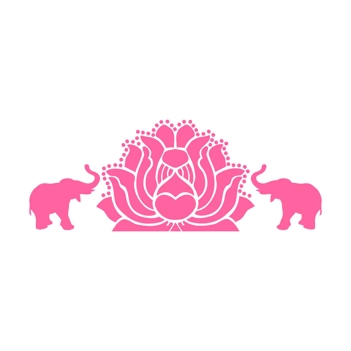 Fine Carving Stickers Elephants Lotus Animal Yoga Budda Meditation Easy Installation