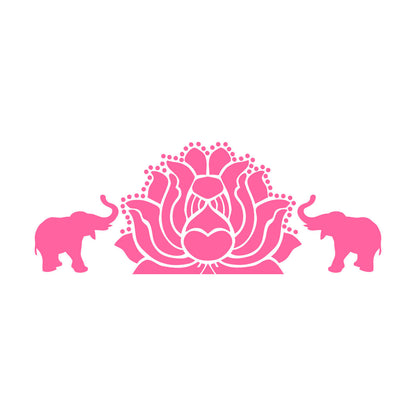 Fine Carving Stickers Elephants Lotus Animal Yoga Budda Meditation Easy Installation
