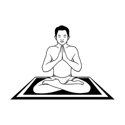 Fine Carving Stickers Yoga Meditation Hinduism India Buddhism Do Not Damage The Wall Surface