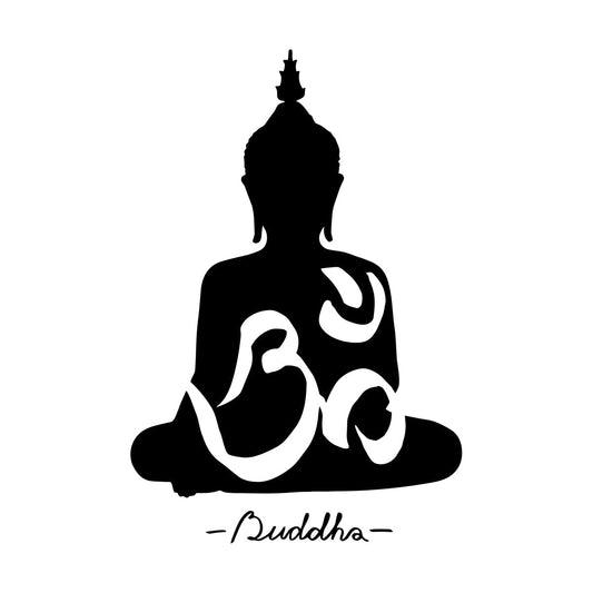 Vinyl Art Sticker Buddha Buddhism Om Yoga Meditation Home Easy Installation