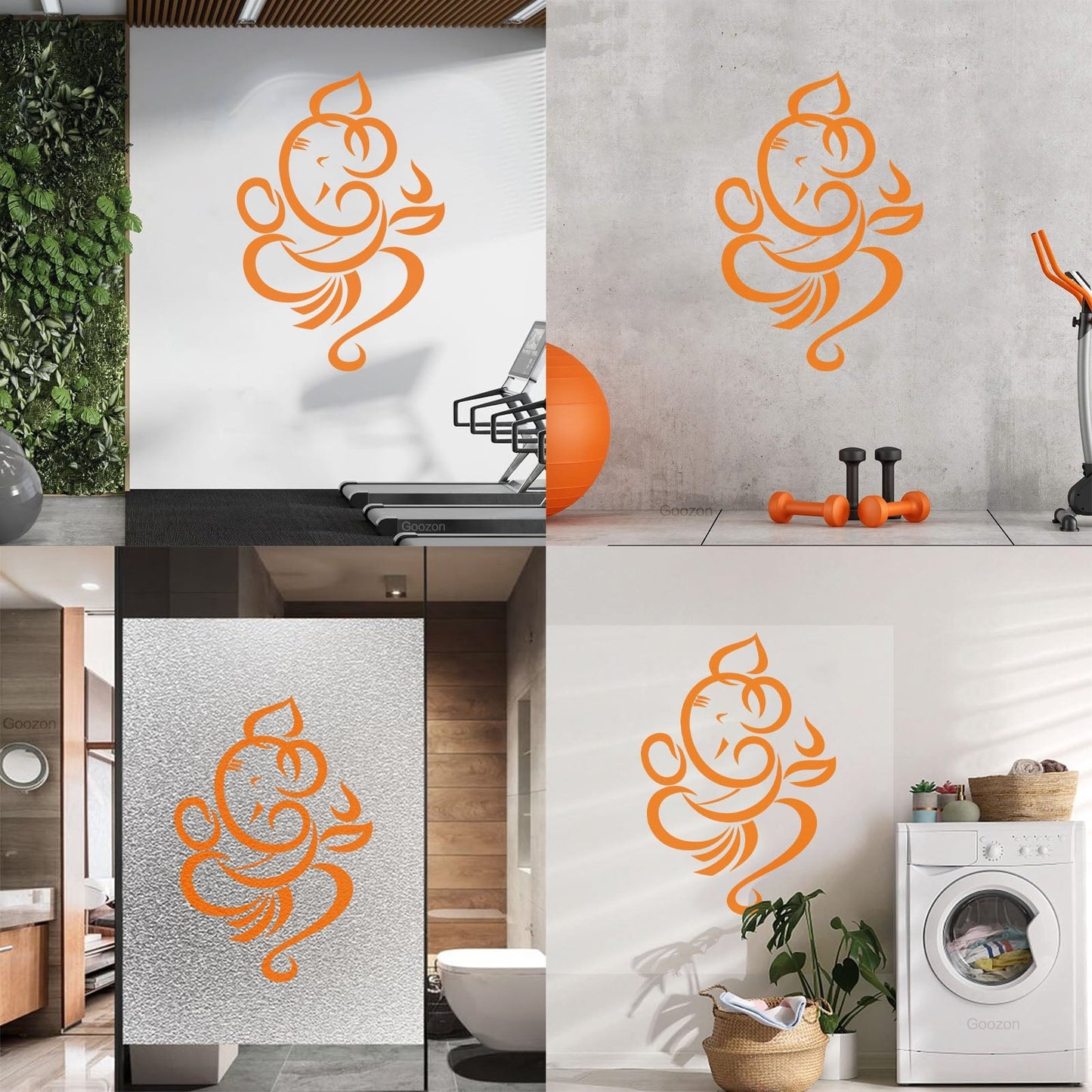 Mural And Wall Vinyl Decal Ganesha Abstract God Hindu Hinduism Religion Window Decals