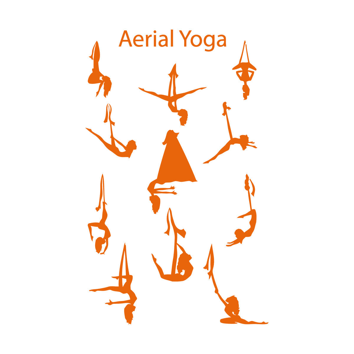 Aerial Yoga Centre Balance Pose Girls Beautiful Body Vinyl Art Sticker Do Not Damage The Wall Surface