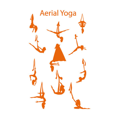 Aerial Yoga Centre Balance Pose Girls Beautiful Body Vinyl Art Sticker Do Not Damage The Wall Surface
