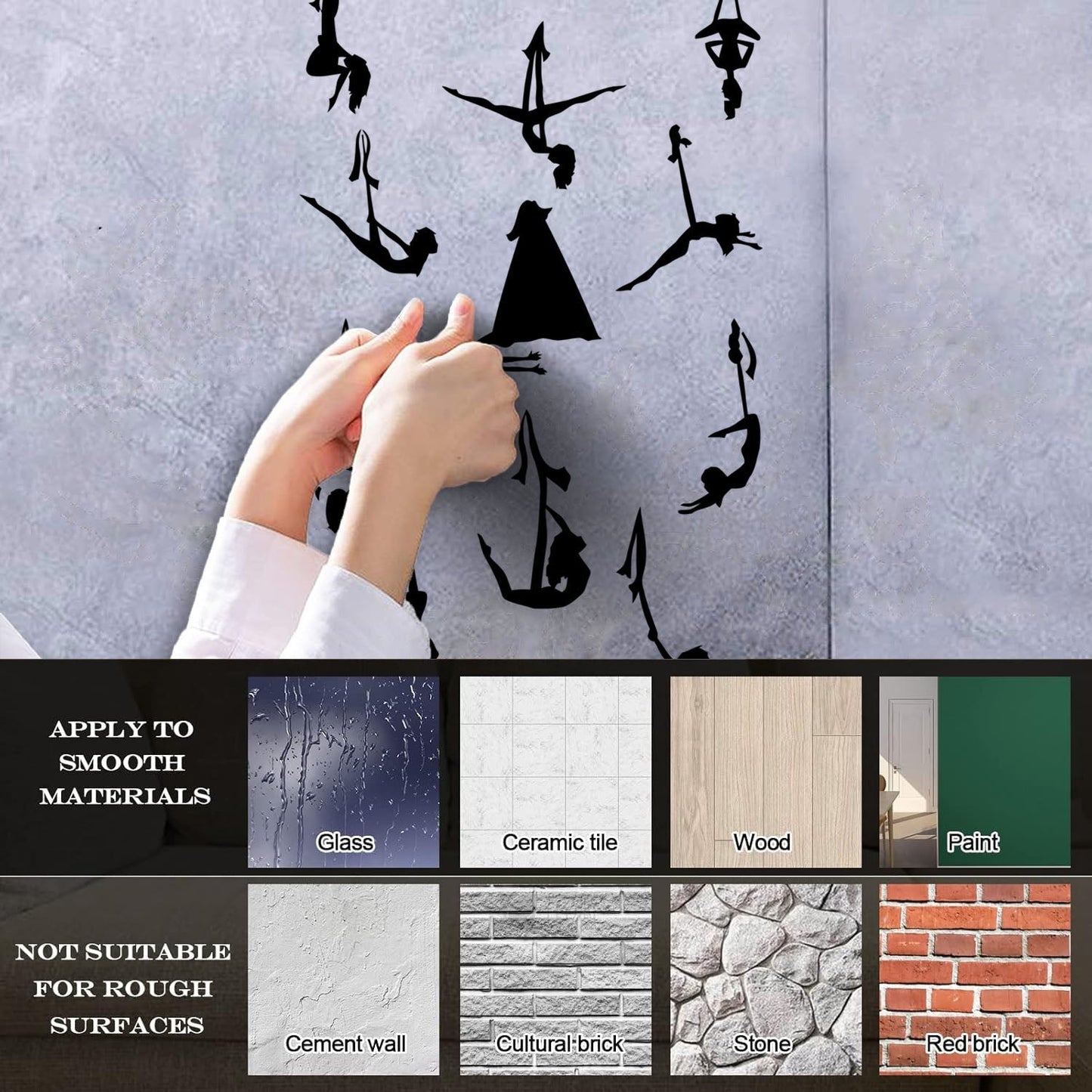 Aerial Yoga Centre Balance Pose Girls Beautiful Body Vinyl Art Sticker Do Not Damage The Wall Surface