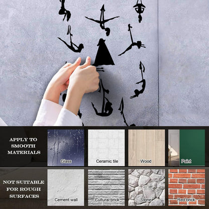 Aerial Yoga Centre Balance Pose Girls Beautiful Body Vinyl Art Sticker Do Not Damage The Wall Surface