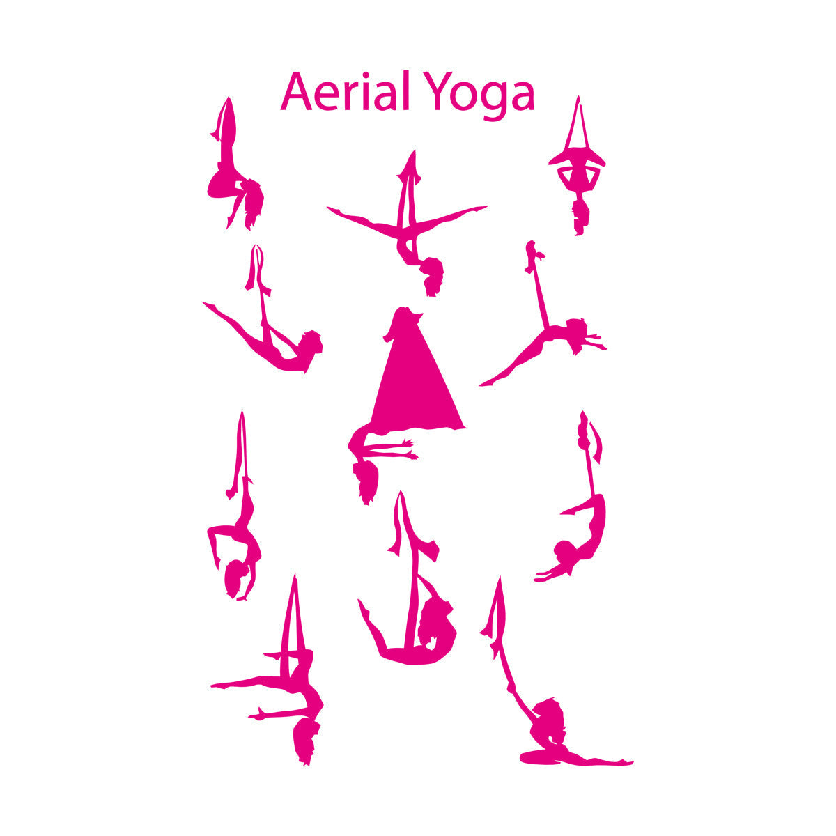 Aerial Yoga Centre Balance Pose Girls Beautiful Body Vinyl Art Sticker Do Not Damage The Wall Surface